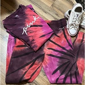 PINK matching the dye jogger set. Shirt (Large), Pants (small)